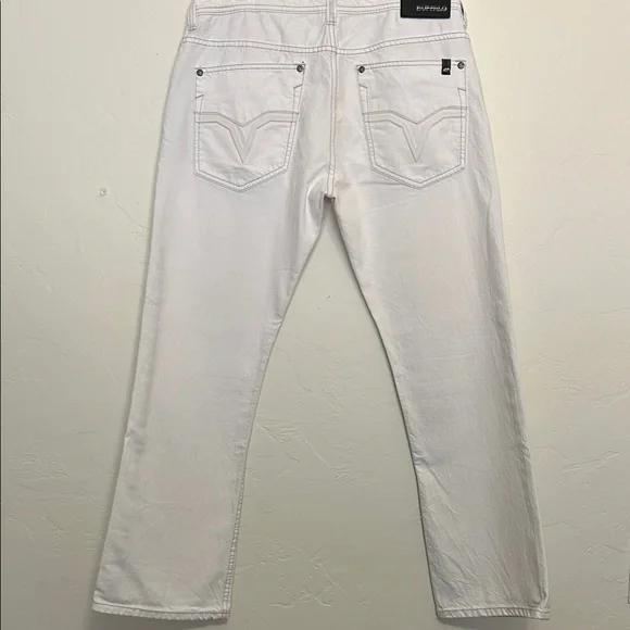 Buffalo David Bitton Men's White Kemitch Slim Boot King Fit Jean - Picture 1 of 14